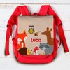 Striefchen® Children's Backpack in Red - Forest Animals - with