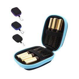 QUUPY Essential Oil Bag Roller Bottle Organizer Essential Oil Organizer Used for 6 Bottles of 1-5ml Roller Bottle with Carabiner Random Color 3 Pack