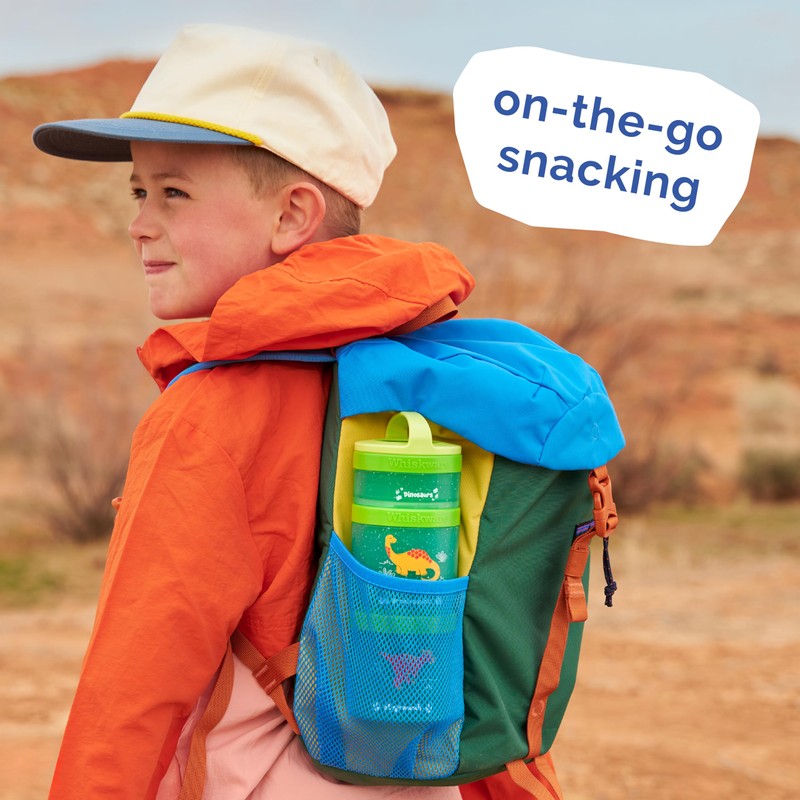 Whiskware - Recipientes apilables de dinosaurios para niños y niños,