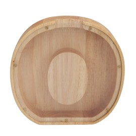 Letter Shaped Piggy Bank Wooden Transparent Panel Portable O Shaped Storage Bank Home Decor