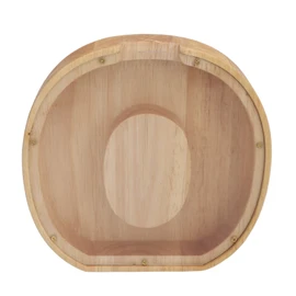 Letter Shaped Piggy Bank Wooden Transparent Panel Portable O Shaped Storage Bank Home Decor