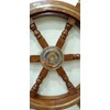 Nautical Captain's Steering Wooden Ship Wheel With Brass Ring &
