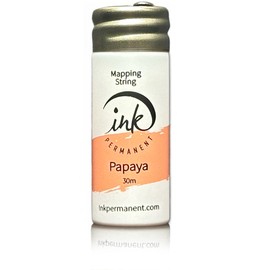 Ink Permanent White Brow Mapping String [100 Ft Bottles - 30 m] Pre-Inked Mapping String for Permanent Makeup and Microblading Supplies | Brow Mapping Kit | Mapping String for Brow Mapping (Papaya)