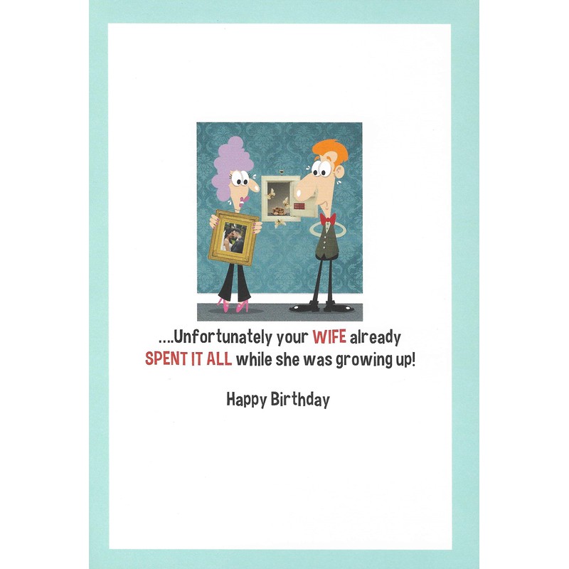 Humorous Son-in-Law Birthday Card ~ Medium Size Card 9"x6"