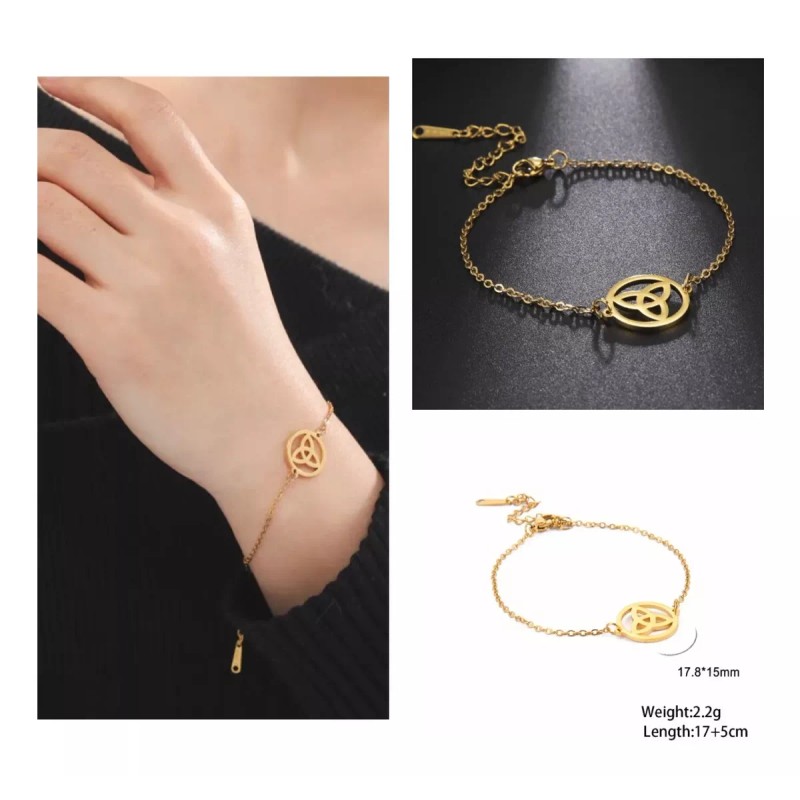 COLIBRI ALEGRE Pulsera Nudo De Bruja Mediana Dorado