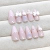 24 Pcs Spring Press on Nails Short Almond,YIHONGYAN 3D Butterfly