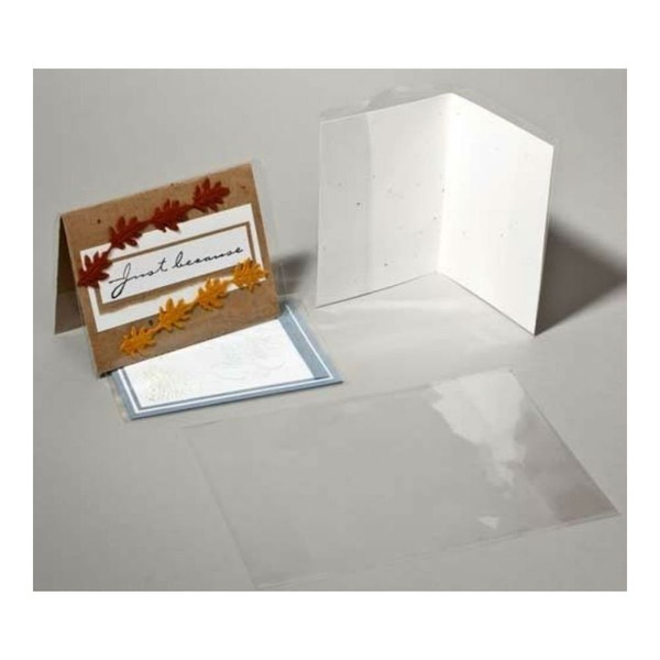 SKEMIX 100 Clear Greeting Card Jackets for A2 Card & Envelope Package Protection