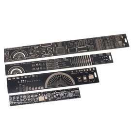 15cm 20cm 25cm 30cm Multifunctional PCB Ruler Measuring Tool Resistor Capacitor Chip IC SMD Diode Transistor Package 180 Degrees (4PCS:15+20+25+30cm)