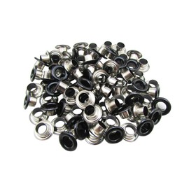 Amanaote 3mm Internal Hole Diameter Matte Black Eyelets Grommets with Washer Self Backing Pack of 200 Sets