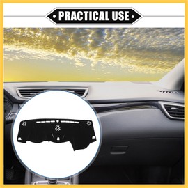 REPAIROCK Car Dashboard Cover Mat Compatible for Jeep Cherokee 2014-2021, Protective Polyester Black Center Console Interior Trim Dash Board Mat Auto Replacement Parts