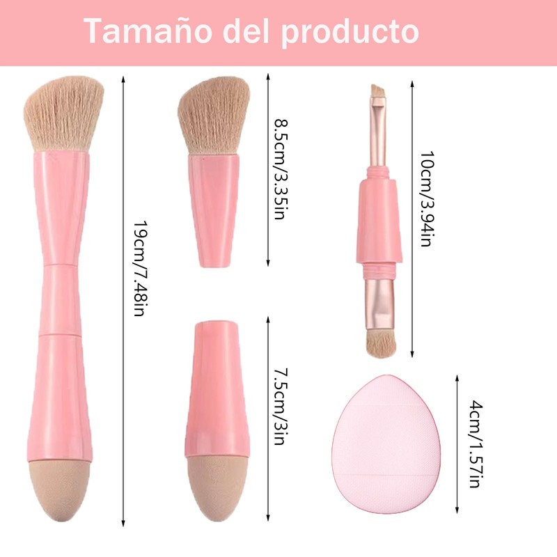 Viaje rochas para maquillaje, Brochas de Viaje, 4 en 1