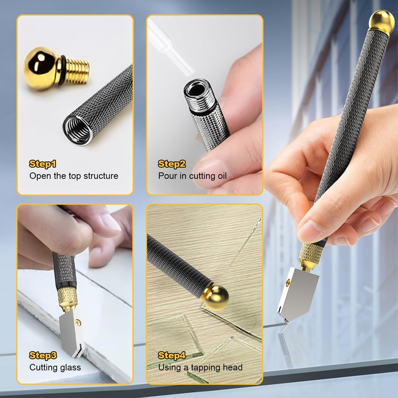 Glieskir Glieskir Glass Cutter, Upgrade Glass Cutter Tool, Pencil Style