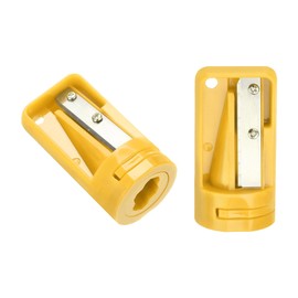 QUARKZMAN Pack of 2 Carpenters Pencil Sharpener Carpenter's Pencil Sharpener for Carpenter's Pencil, Portable Pencil Sharpener for Woodworking (Yellow)