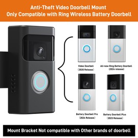 Anti-Theft Ring Doorbell Mount Compatible with Ring Battery Doorbell and Battery Doorbell Plus/Pro， No-Drill Doorbell Holder Accessories for Houses, Apartments