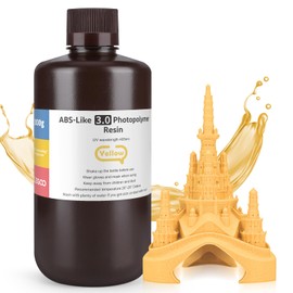 ELEGOO ABS-Like Resin 3.0, Photopolymer Resin UV Curing 405nm, Upgraded ABS 3D Printing Resin, Higher Precision, Lower Shrinkage 3D Resin for LCD/MSLA/DLP 3D Printer, Yellow 1000G