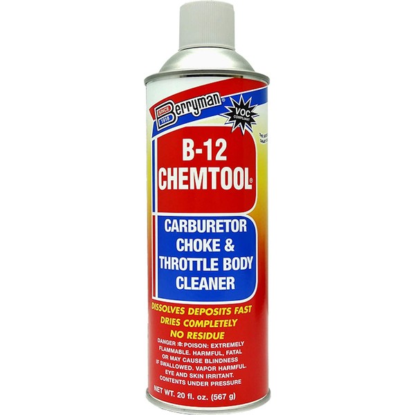 Berryman B-12 Chemtool Carburetor, Choke & Throttle Body Cleaner with Extension Tube [VOC Compliant In All 50 States], 20-ounce aerosol, 0120C