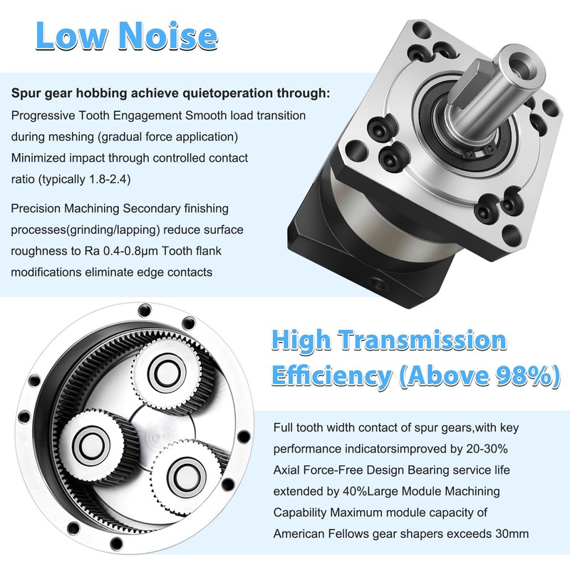 80mm Servo Planetary Gearbox Speed Reducer 10:1 Ratio for 19mm