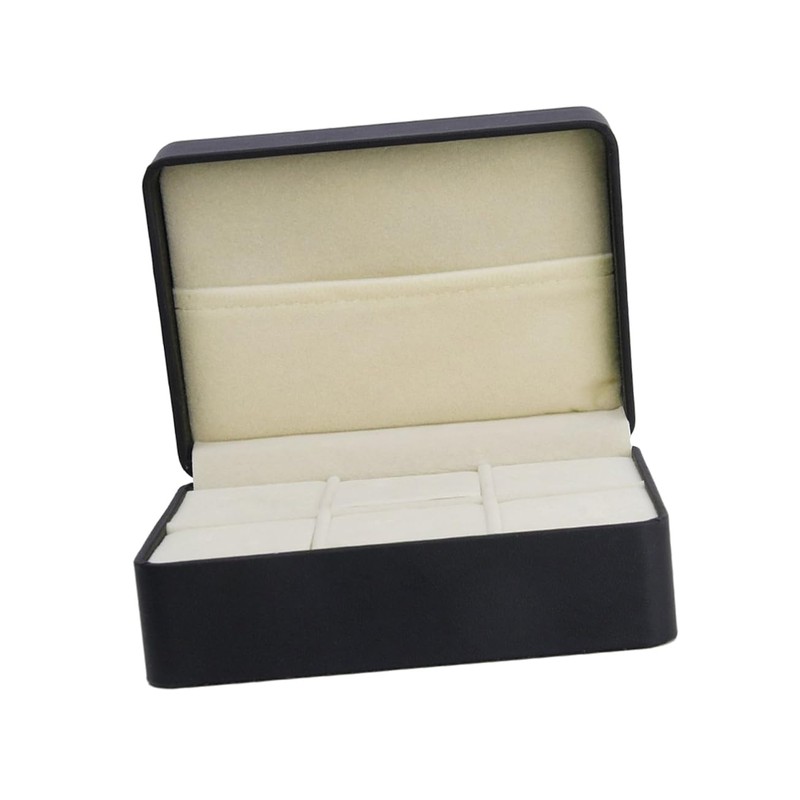 SHERCHPRY Black Cufflink Box Tie Bar Case Tie Clip Storage