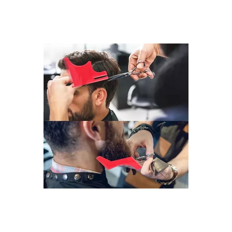 Veraly 4pzs Plantilla Para Barba Bigote Peine Herramienta Moldear Color
