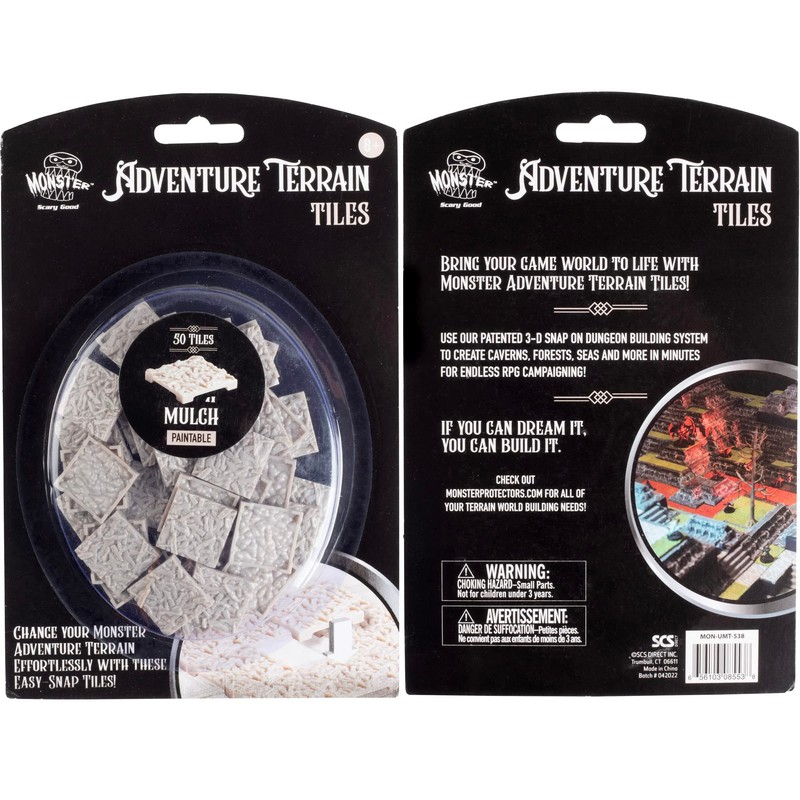 Monster Adventure Terrain- 50pc Mulch Tile Expansion Pack- Paintable 1x1