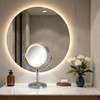 JERDON Lighted Tabletop Makeup Mirror - LED Lighted Vanity Mirror