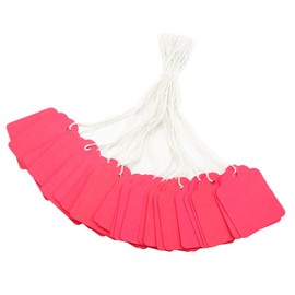 joycraft 200PCS Price Tags, 45mm x 35mm Price Tags with String Attached, Red Merchandise Hanging Labels, Writable Marking Tags for Jewelry, Clothing and Gift Tags