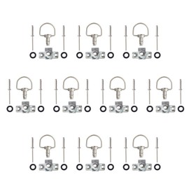 MOTO4U Motorcycle Race Fasteners Quick Release D-Ring 1/4 Turn Race Fairing Fasteners Rivet Type B 14mm (10 Pack) Matt Sliver