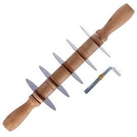 Tagliapasta Adjustable Roller | Professional Blade Cutter with 5 Smooth Blades + 5 Stainless Steel Serrated Blades and Spacers