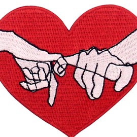 ZEGIN Pinky Swear Patch Embroidered Applique Badge Iron On Sew On Emblem