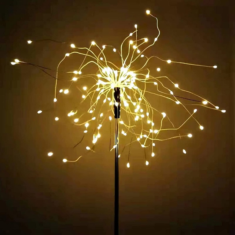 JJGoo Outdoor Solar Lights Firework, 2 Pack 120 LEDs Waterproof