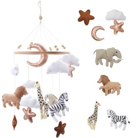 Coriver Mobile Baby Wind Chimes, Baby Mobile for Bed with Animals, Rotating Hanging Mobile Baby Bed, Pendant Baby Bed Bell Wind Chime, Mobile Baby Room Decoration, Newborn Gift for Boys Girls