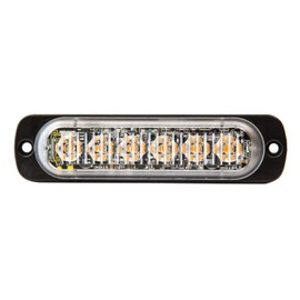 Buyers Products 8891900 Thin 4.5 Inch Horizontal LED Strobe Light, 19 Flash Patterns, Warning Safety Lights, Construction Vehicle Lights, Surface Mounted Strobe Light, Work Trucks and Trailers, Amber