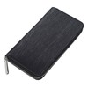 ZIYMU zm-w1-002bk Long Wallet, Round Zipper, Coin Purse, Genuine Leather,