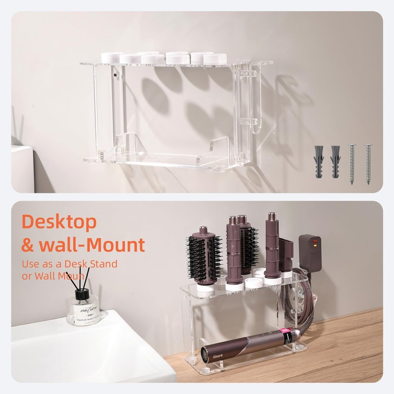 Hair Tool Holder for Dyson Airwrap, Acrylic Double-Layer Storage Holder,