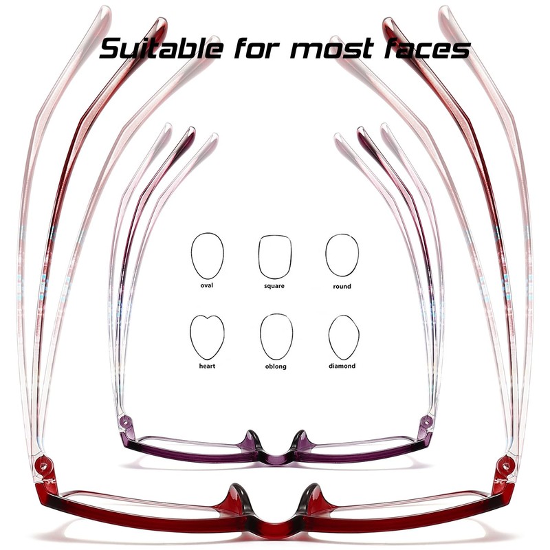 RaoOG Blue Light Blocking Reading Glasses for Women, 2 Pack