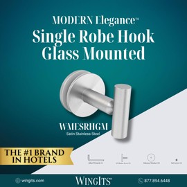 WingIts Modern Elegance Single Robe Hook Glass