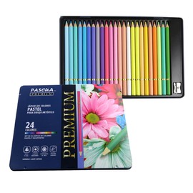 24 Lápices de colores pasteles acuarelables para dibujo artístico para manualidad diseño Coloreado para Adultos, Niños, Artistas Principiantes y Expertos (Pastel)