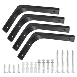 Cjueiom Shelf Brackets L Shaped Bracket Angle Brackets Heavy Duty Bookcase Table Furniture Window Wall Wood Board 200x150mm Black 4 Pack