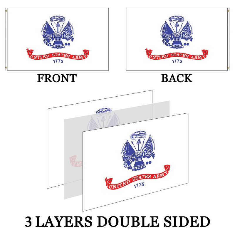 Embroidered US Army Flag 3x5-3Ply Heavy Duty 300D Nylon(All Weather)-