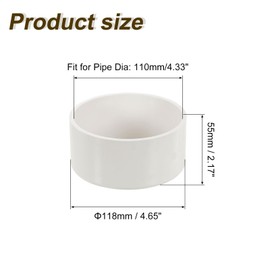 sourcing map 2Pcs PVC Pipe End Cap Fitting, 4.3" Furniture Grade Pipe End Cap Plug Adapter Pipe Plug Socket Fittings for Sewer Drain Pipe Connections, Garden DIY, White