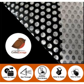 COLLIDESCAPE | White Bird Film (24" x 60" Sheet) | Use on Single Window or Cut for Multiple Windows & Doors | Bird Strike Prevention