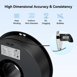 Creality 3D Printer Filament 1.75mm 4KG, PLA Filament Bulk +/- 0.02mm, 4 Pack 1kg Spool(2.2lbs) 3D Printing Filament Fits for Most FDM 3D Printers, White and Black