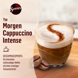 Senseo Pads Morgen Cappuccino Intense, 40 Coffee Pods, Pack of 5, 5 x 8 Drinks