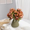 YoungJewl Artificial Peonies Flowers,Fake Peony Silk Chrysanthemum Flower Bouquet 4