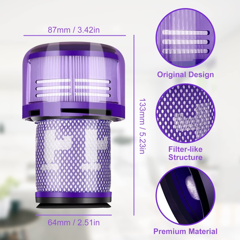 Fixbetter Pack of 2 Replacement Filters for Dyson V12 Detect
