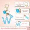 PATIKIL Alphabet Initial Letter Keychain, Resin Cute Keychains with Tassel