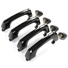 KUAFU Exterior Door Handles Compatible with 2006-2010 Hummer H3, 2009-2010 Hummer H3T Replacement for 25832250 HU1310104 Outside Handles Front & Rear Set of 4 Black