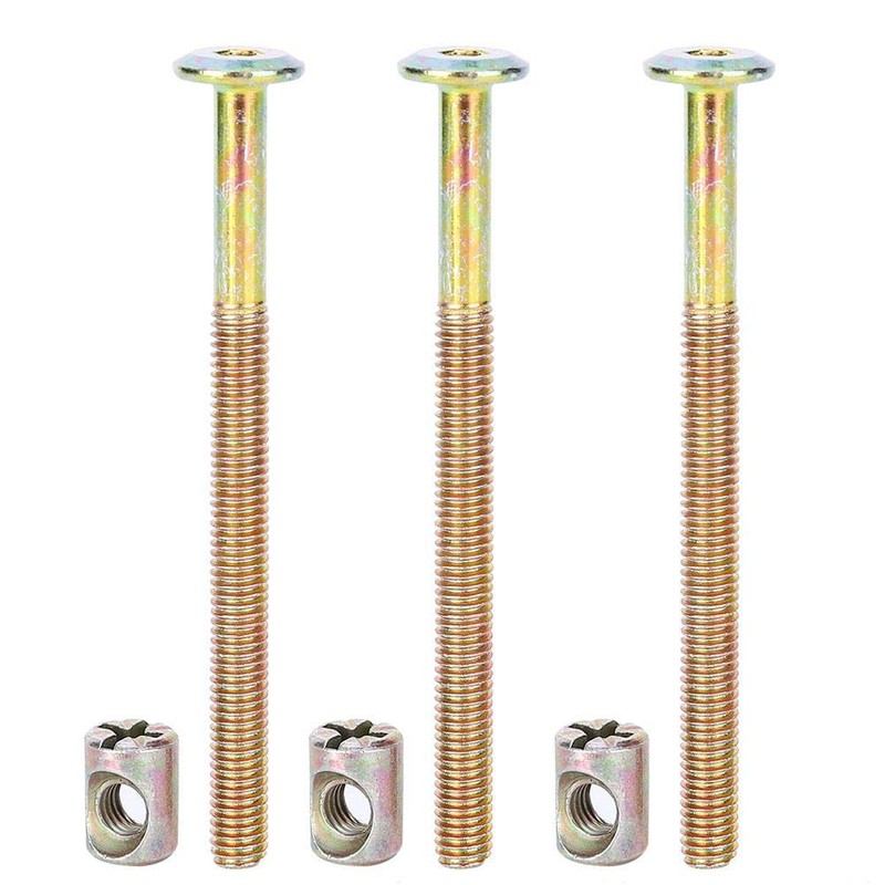 10 pcs M6 Bolt Nuts Carbon Steel Furniture Bolts with
