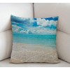 Swono Beaches Sunny Day Cotton Linen Throw Pillow Case Home