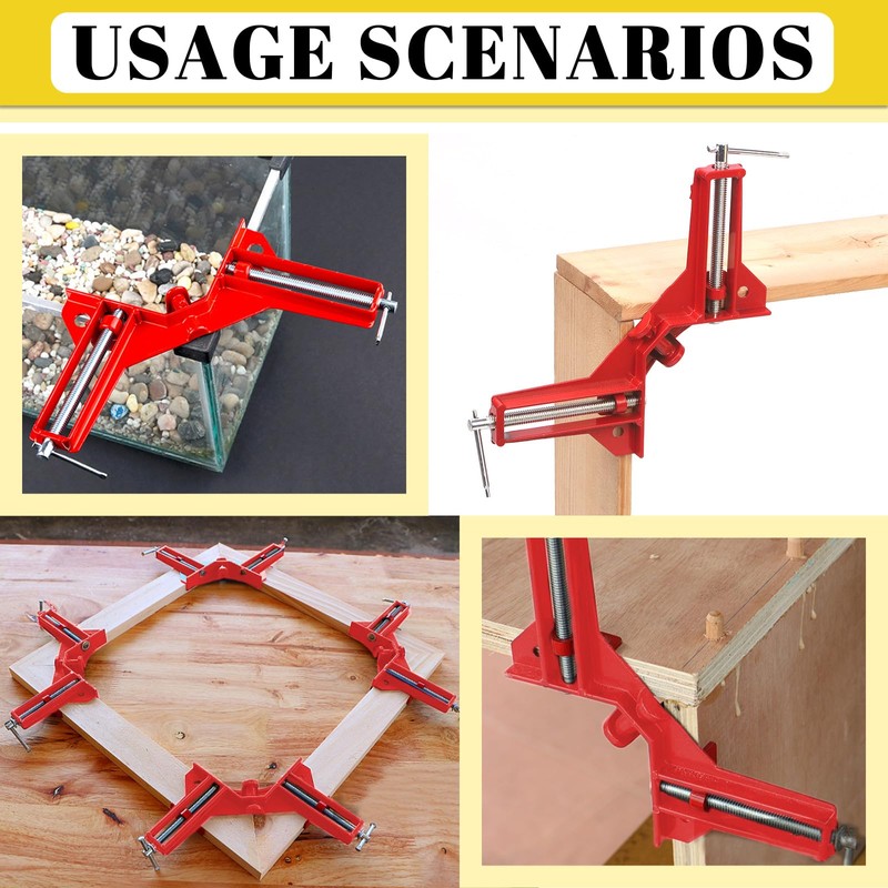 Mardatt 4Pcs 90 Degree Right Angle Clip, Picture Frame Corner